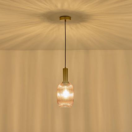 Kattokruunu johdossa 1xE27/15W/230V ruskea pr. 13 cm