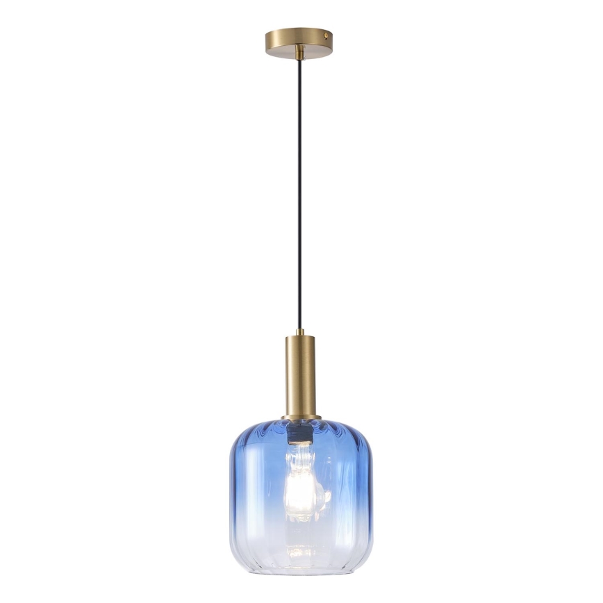Kattokruunu johdossa 1xE27/15W/230V sininen/savuinen halkaisija 20 cm