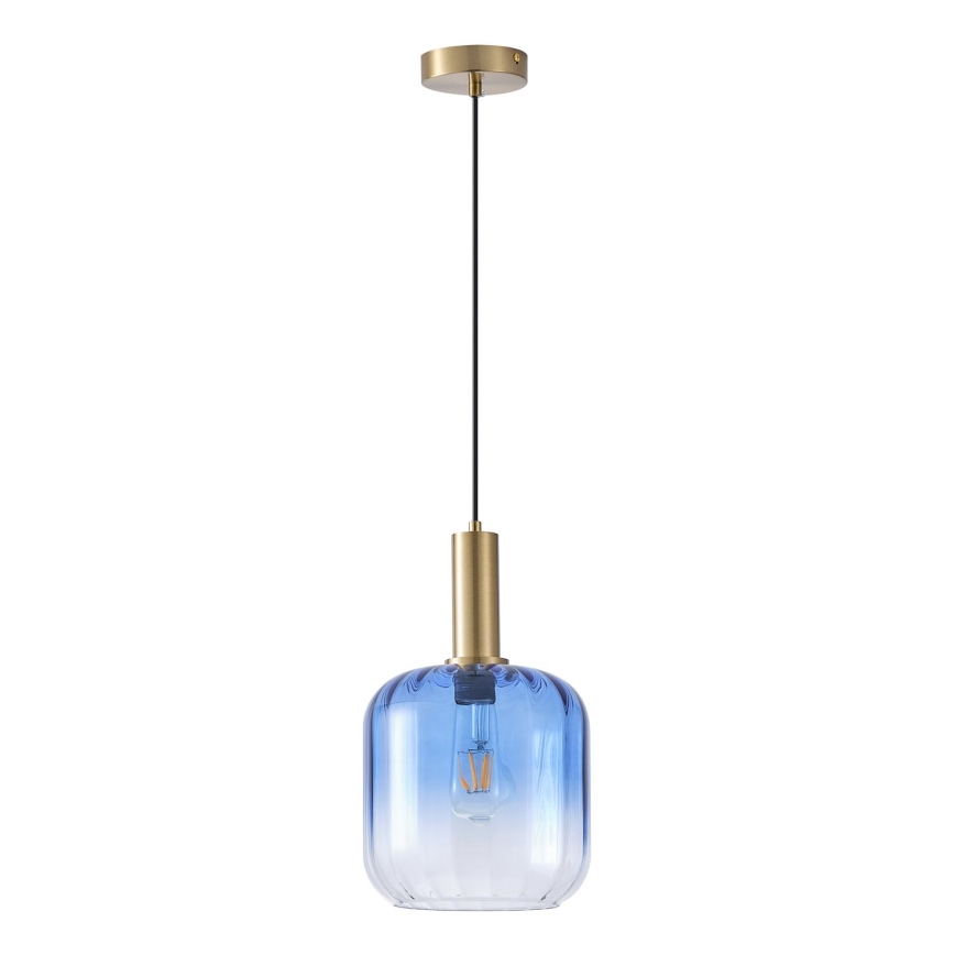 Kattokruunu johdossa 1xE27/15W/230V sininen/savuinen halkaisija 20 cm