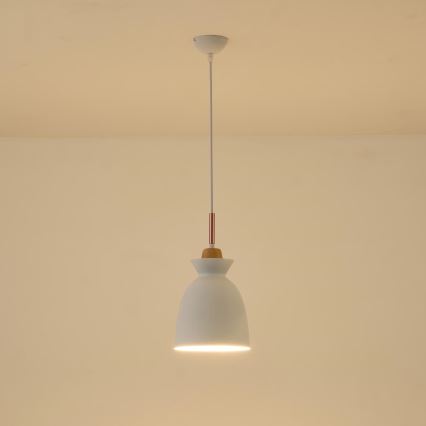 Kattokruunu johdossa 1xE27/15W/230V valkoinen halkaisija 19,5 cm