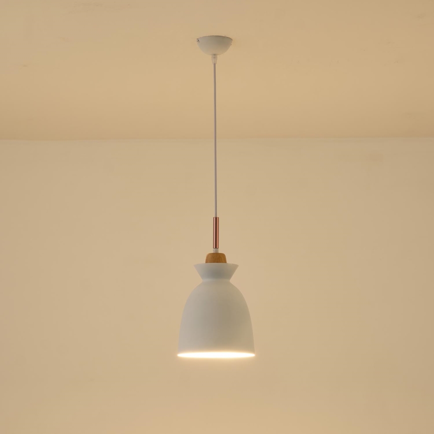 Kattokruunu johdossa 1xE27/15W/230V valkoinen halkaisija 19,5 cm