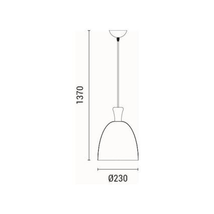 Kattokruunu johdossa 1xE27/15W/230V valkoinen halkaisija 23 cm