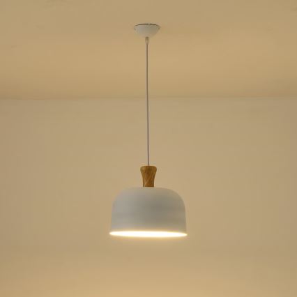 Kattokruunu johdossa 1xE27/15W/230V valkoinen halkaisija 27 cm