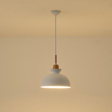 Kattokruunu johdossa 1xE27/15W/230V valkoinen halkaisija 28 cm