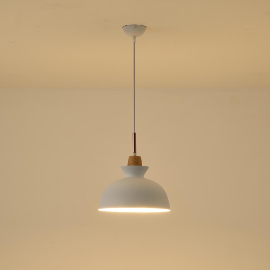 Kattokruunu johdossa 1xE27/15W/230V valkoinen halkaisija 28 cm