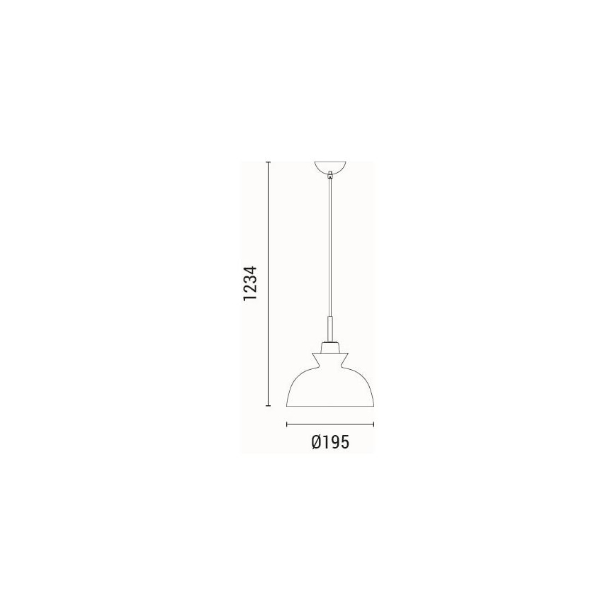Kattokruunu johdossa 1xE27/15W/230V valkoinen halkaisija 28 cm