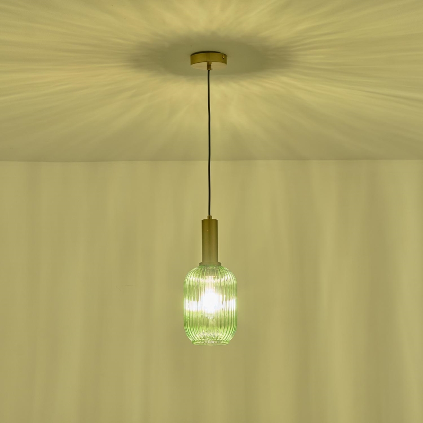 Kattokruunu johdossa 1xE27/15W/230V vihreä 13 cm