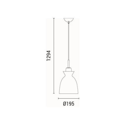 Kattokruunu johdossa 1xE27/15W/230V vihreä halkaisija 19,5 cm