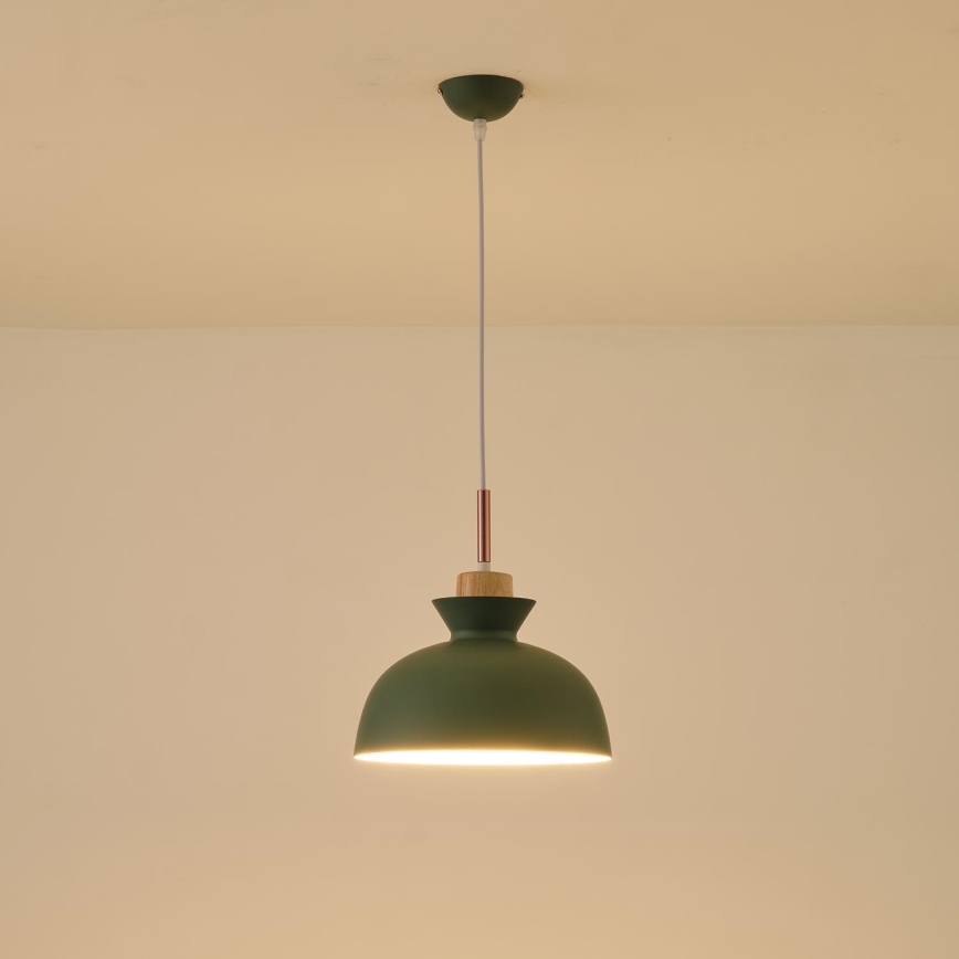 Kattokruunu johdossa 1xE27/15W/230V vihreä halkaisija 28 cm