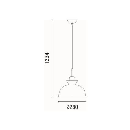 Kattokruunu johdossa 1xE27/15W/230V vihreä halkaisija 28 cm