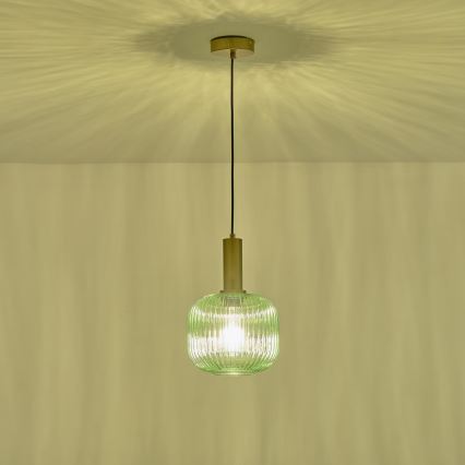 Kattokruunu johdossa 1xE27/15W/230V vihreä pr. 20 cm