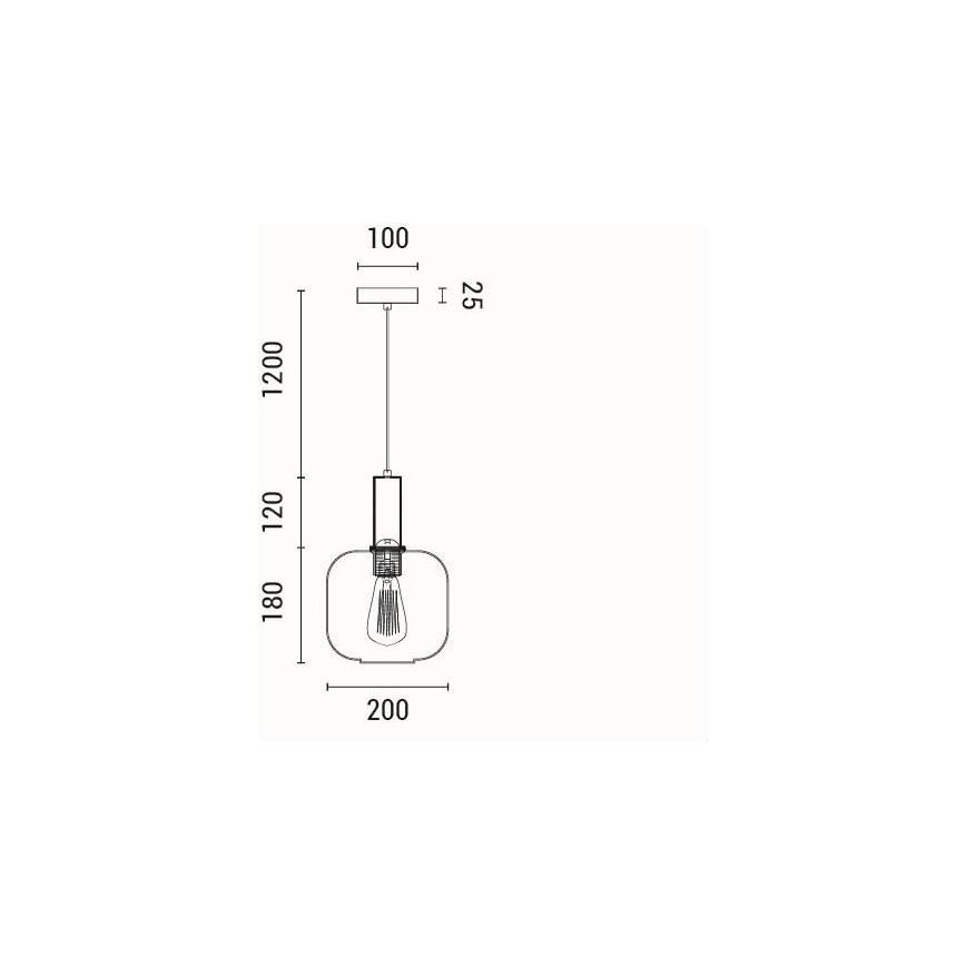 Kattokruunu johdossa 1xE27/15W/230V vihreä pr. 20 cm