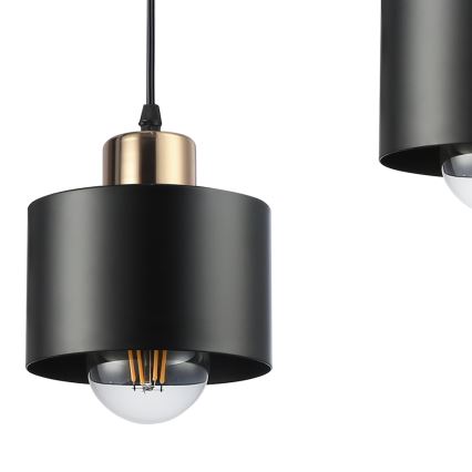 Kattokruunu johdossa 1xE27/35W/230V halkaisija 12 cm musta/kulta