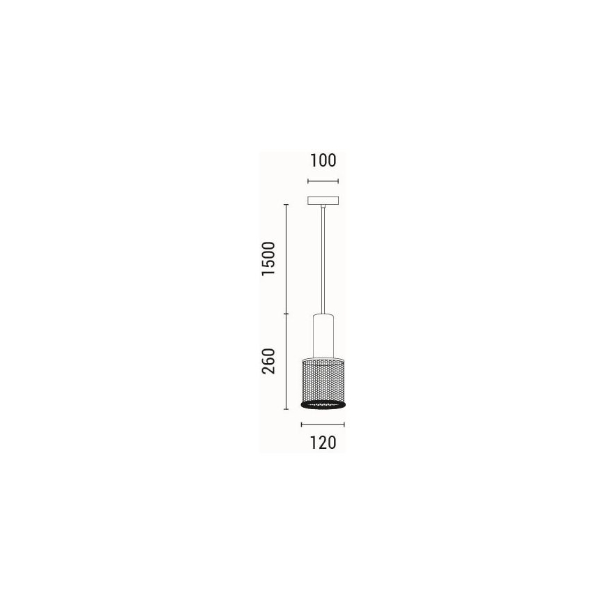 Kattokruunu johdossa 1xE27/40W/230V musta