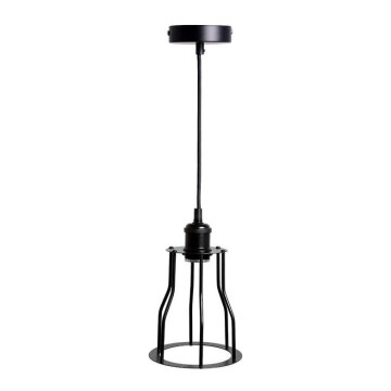 Kattokruunu johdossa 1xE27/60W/230V halkaisija 15 cm musta