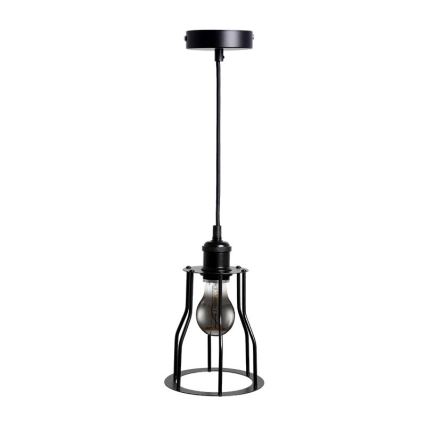 Kattokruunu johdossa 1xE27/60W/230V halkaisija 15 cm musta