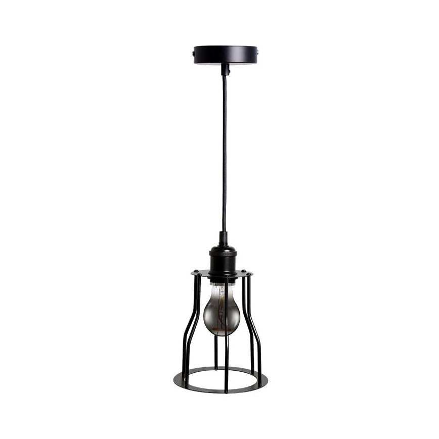 Kattokruunu johdossa 1xE27/60W/230V halkaisija 15 cm musta