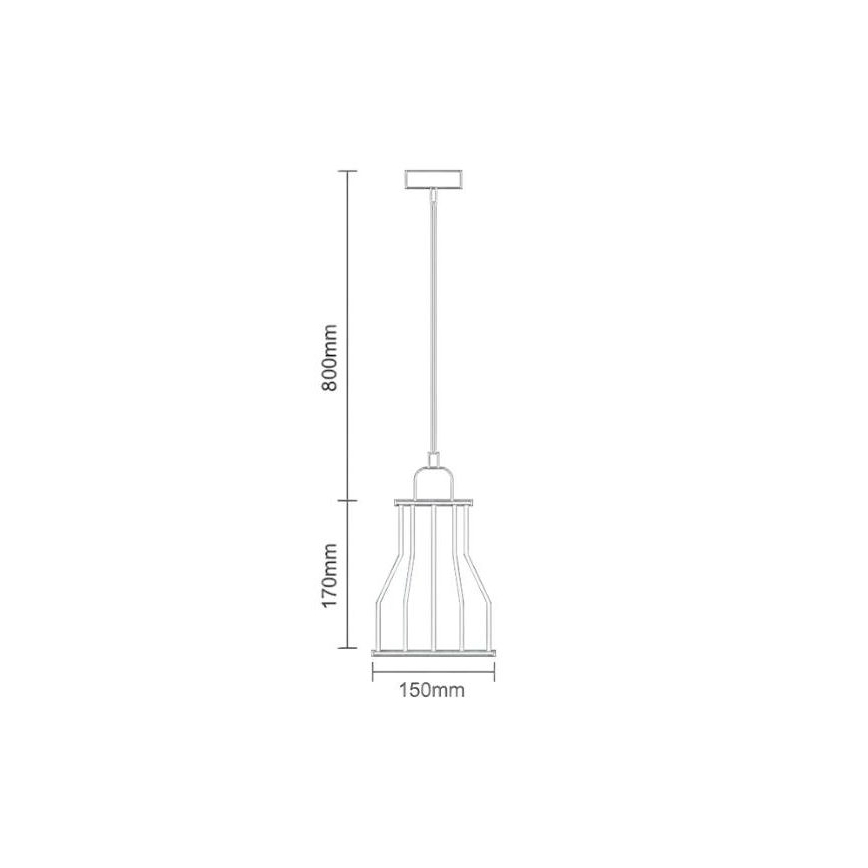 Kattokruunu johdossa 1xE27/60W/230V halkaisija 15 cm musta
