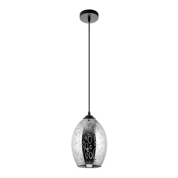 Kattokruunu johdossa 1xE27/60W/230V halkaisija 16 cm musta
