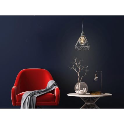 Kattokruunu johdossa 1xE27/60W/230V halkaisija 22 cm kiiltävä kromi