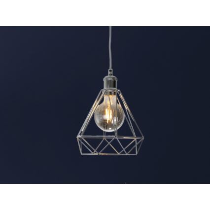 Kattokruunu johdossa 1xE27/60W/230V halkaisija 22 cm kiiltävä kromi