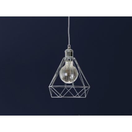 Kattokruunu johdossa 1xE27/60W/230V halkaisija 22 cm kiiltävä kromi