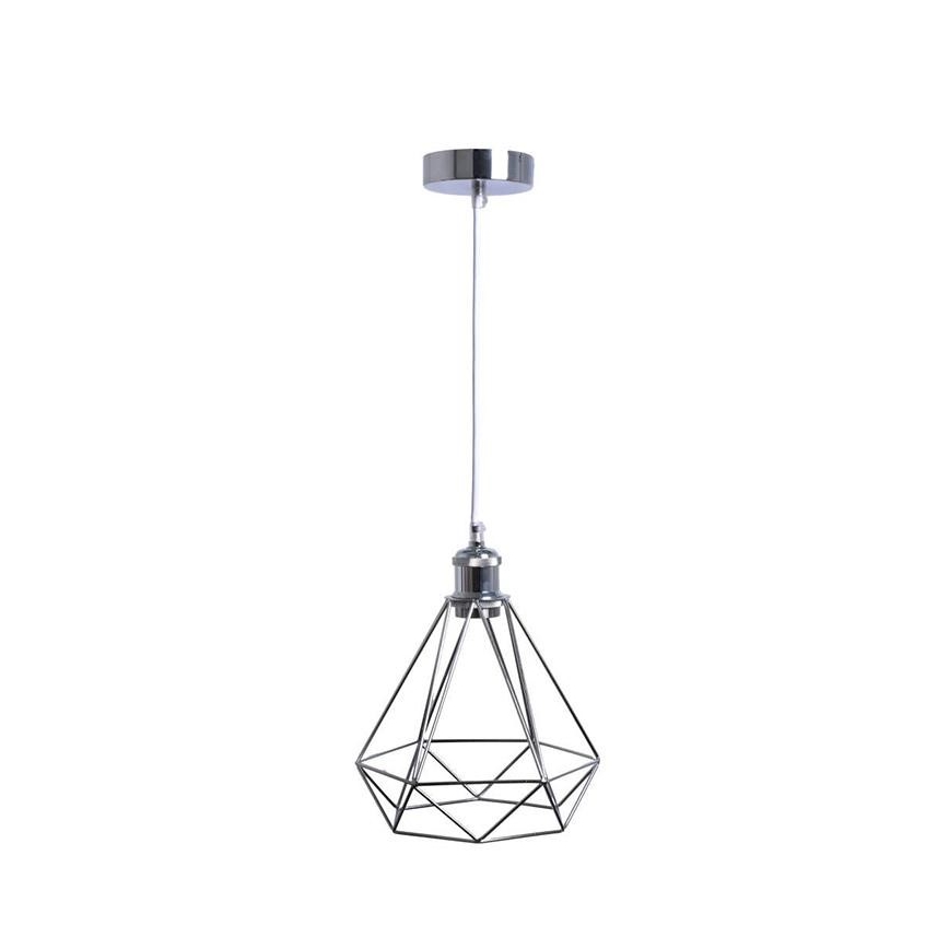 Kattokruunu johdossa 1xE27/60W/230V halkaisija 22 cm kiiltävä kromi