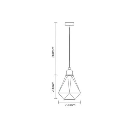 Kattokruunu johdossa 1xE27/60W/230V halkaisija 22 cm kiiltävä kromi