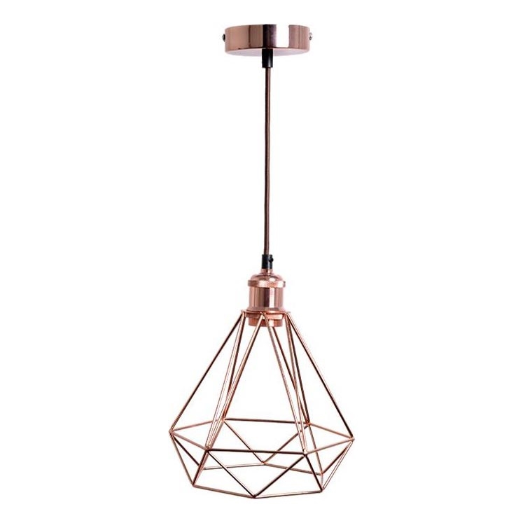 Kattokruunu johdossa 1xE27/60W/230V halkaisija 22 cm kupari