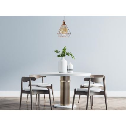 Kattokruunu johdossa 1xE27/60W/230V halkaisija 22 cm kupari