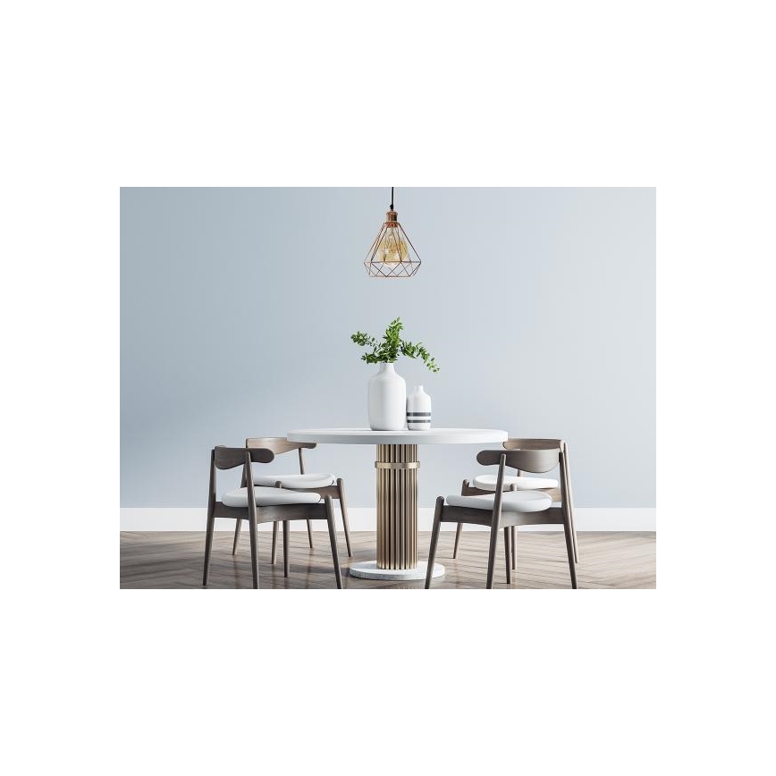 Kattokruunu johdossa 1xE27/60W/230V halkaisija 22 cm kupari