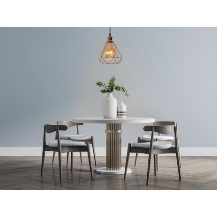 Kattokruunu johdossa 1xE27/60W/230V halkaisija 22 cm kupari