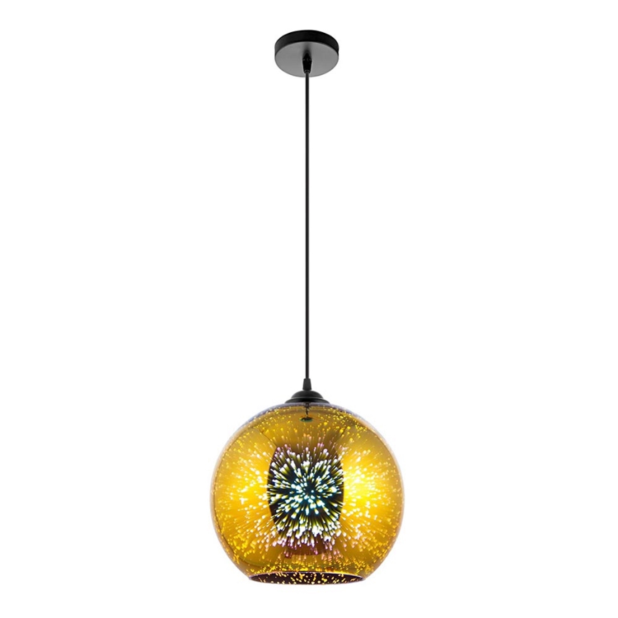 Kattokruunu johdossa 1xE27/60W/230V halkaisija 30 cm kulta