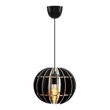 Kattokruunu johdossa 1xE27/60W/230V musta halkaisija 20 cm