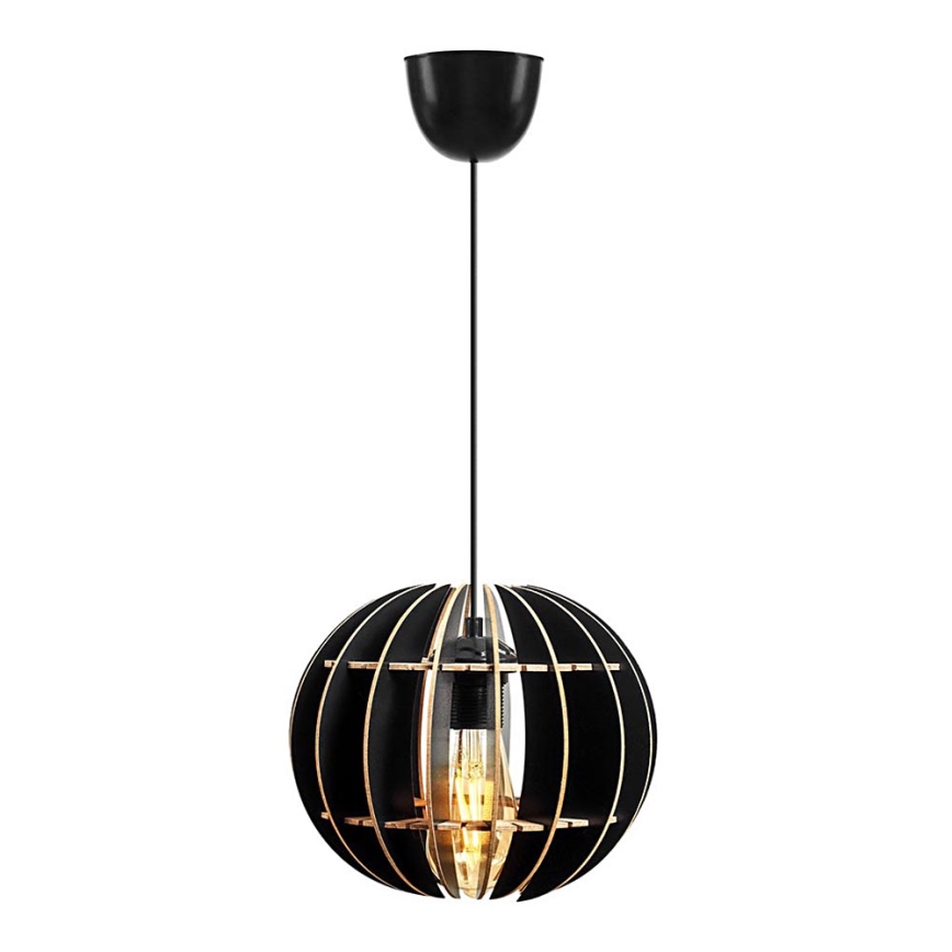 Kattokruunu johdossa 1xE27/60W/230V musta halkaisija 20 cm