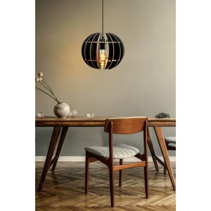 Kattokruunu johdossa 1xE27/60W/230V musta halkaisija 20 cm