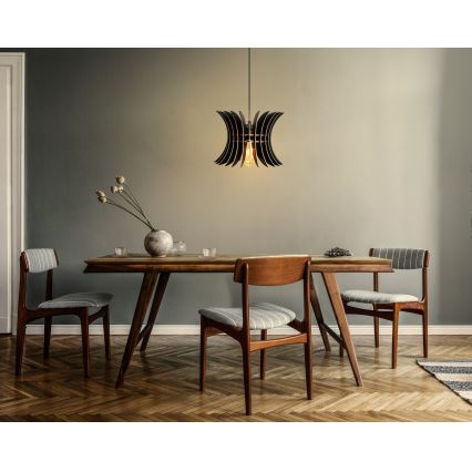 Kattokruunu johdossa 1xE27/60W/230V musta halkaisija 20 cm