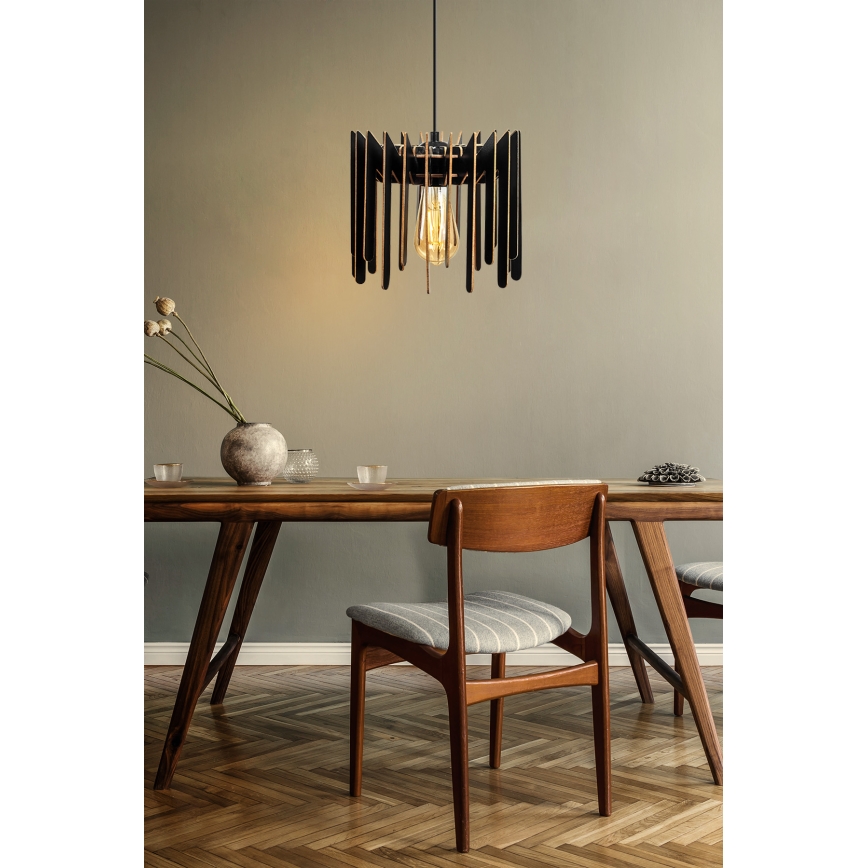 Kattokruunu johdossa 1xE27/60W/230V musta halkaisija 23 cm