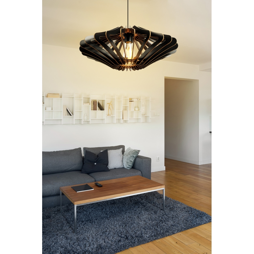 Kattokruunu johdossa 1xE27/60W/230V musta halkaisija 47 cm