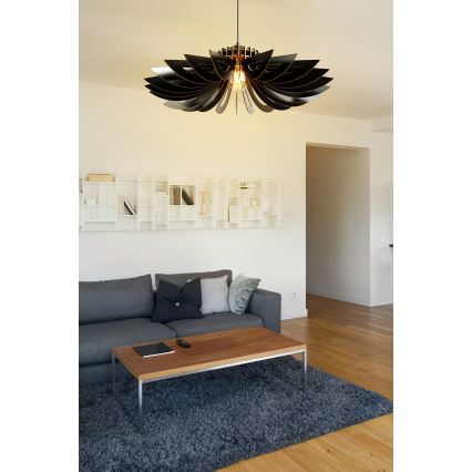 Kattokruunu johdossa 1xE27/60W/230V musta halkaisija 52 cm