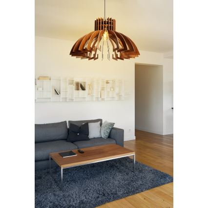 Kattokruunu johdossa 1xE27/60W/230V ruskea halkaisija 39 cm
