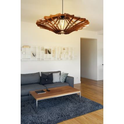 Kattokruunu johdossa 1xE27/60W/230V ruskea halkaisija 59 cm