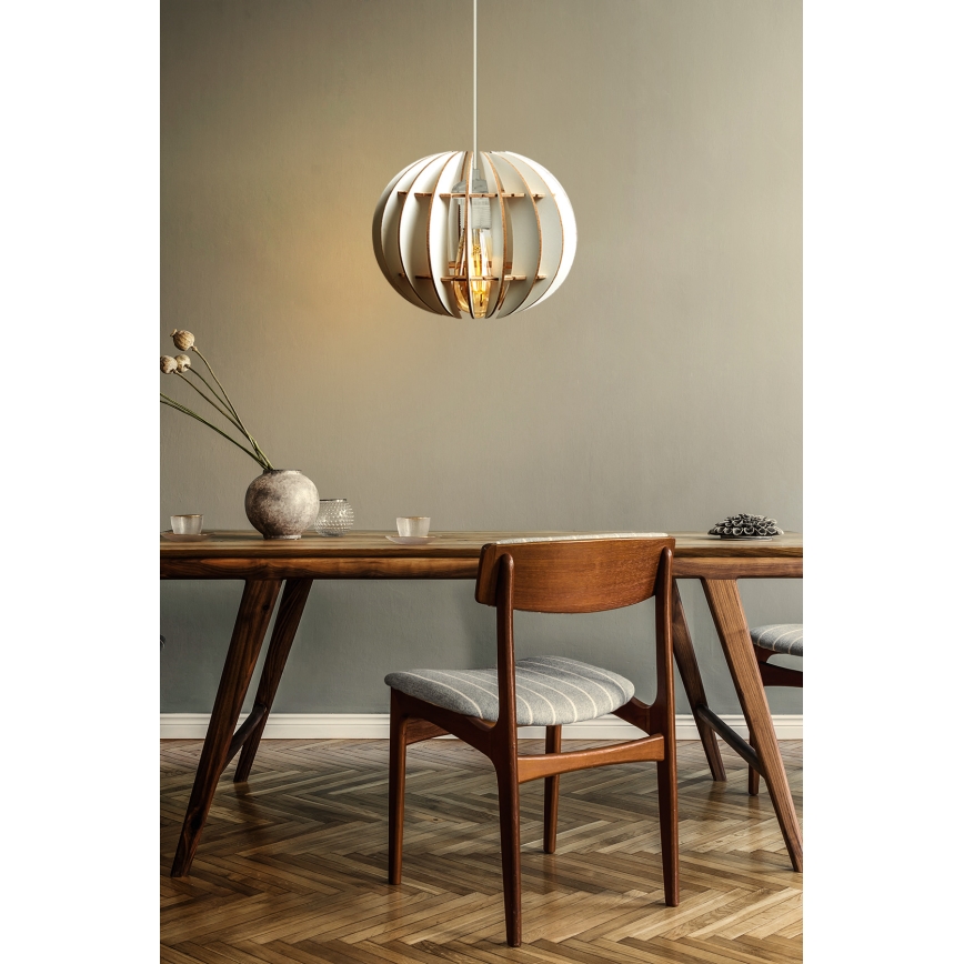 Kattokruunu johdossa 1xE27/60W/230V valkoinen halkaisija 20 cm