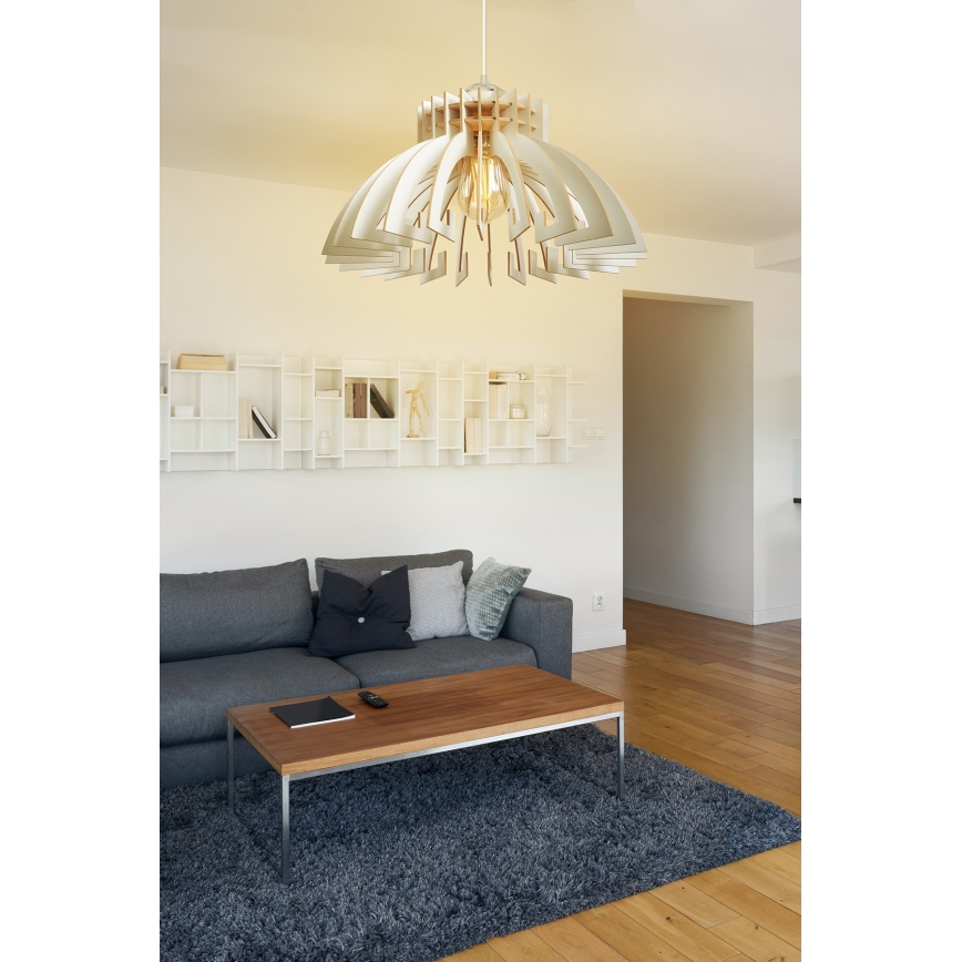Kattokruunu johdossa 1xE27/60W/230V valkoinen halkaisija 39 cm