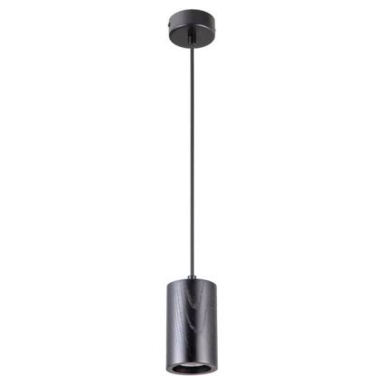 Kattokruunu johdossa 1xGU10/10W/230V tuhka/massiivipuu musta
