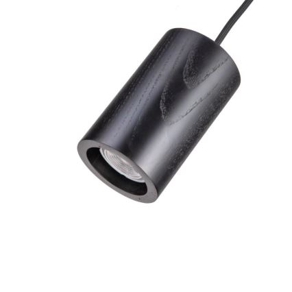 Kattokruunu johdossa 1xGU10/10W/230V tuhka/massiivipuu musta
