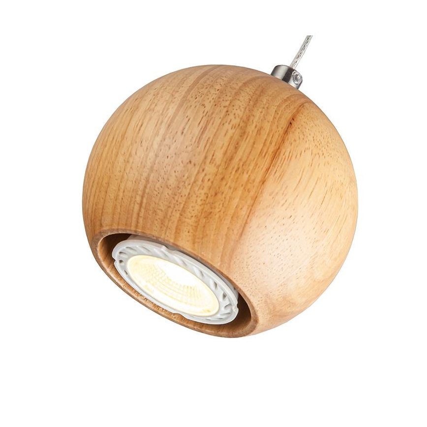 Kattokruunu johdossa 1xGU10/10W/230V tuhka/massiivipuu ruskea