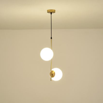 Kattokruunu johdossa 2xE27/40W/230V messinki