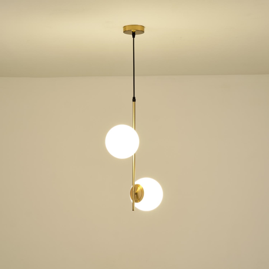 Kattokruunu johdossa 2xE27/40W/230V messinki