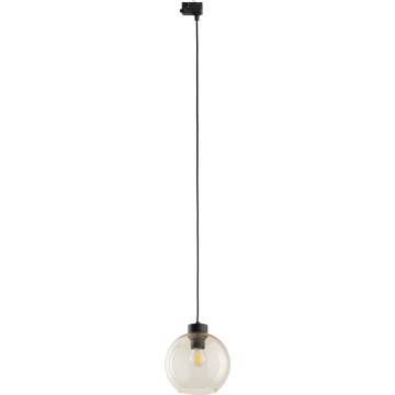 Kattokruunu johdossa 3-vaihe kiskojärjestelmään CUBUS 1xE27/15W/230V musta/savuinen beige